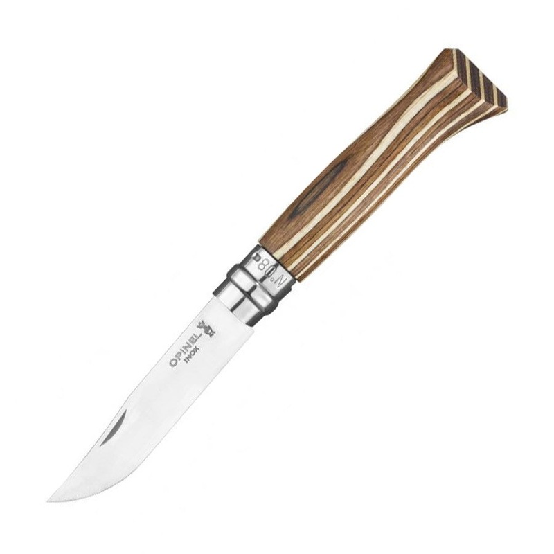 N08 Brown Laminated Birch Knife