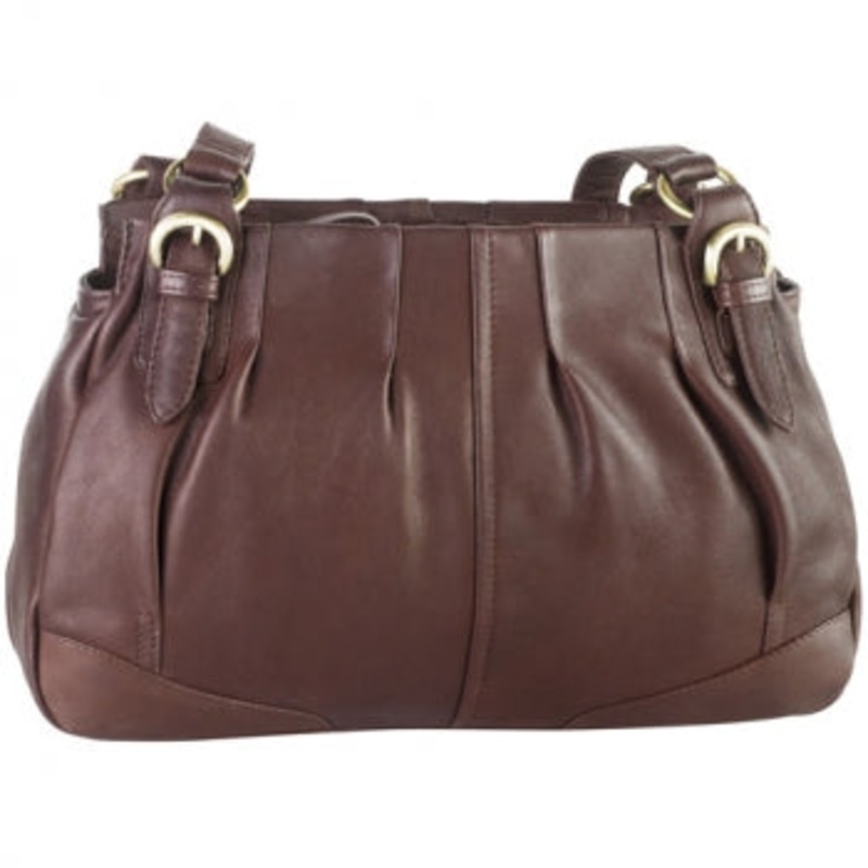 Derek Alexander Leather Ladies' Handbag Semi-Pleated East/West