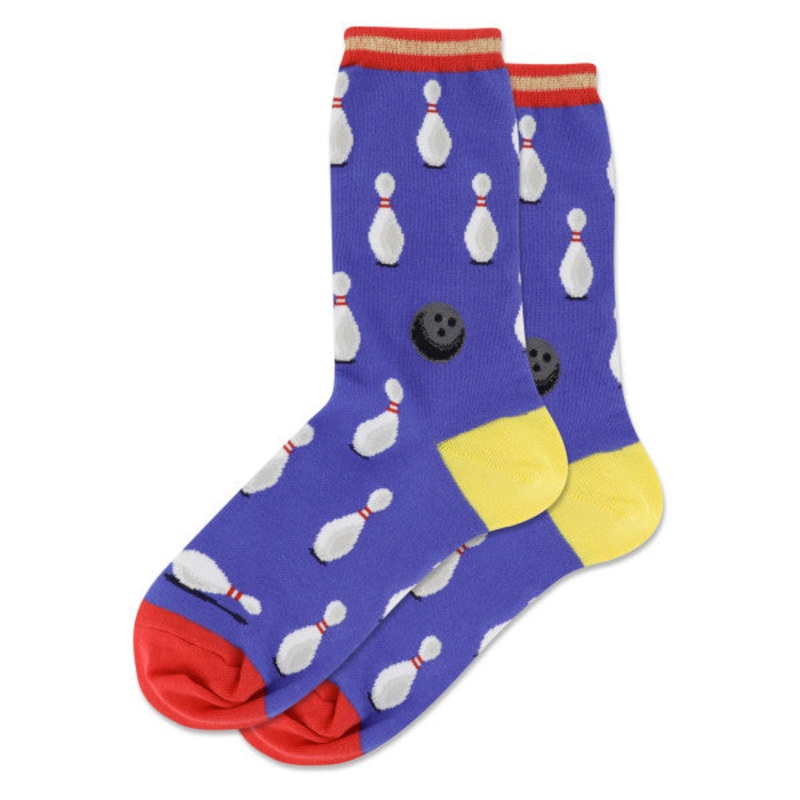WOMEN'S BOWLING STRIPE CREW SOCKS
