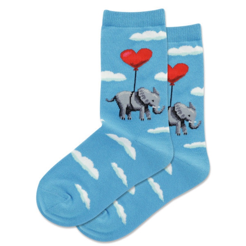 WOMEN'S ELEPHANT HEART BALLOON CREW SOCKS