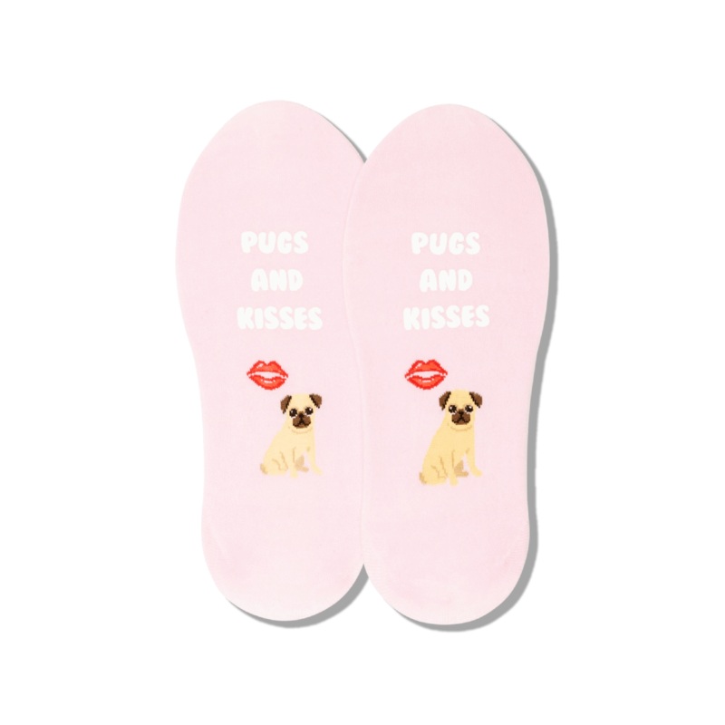 WOMEN'S PUGS AND KISSES NO SHOW SOCKS