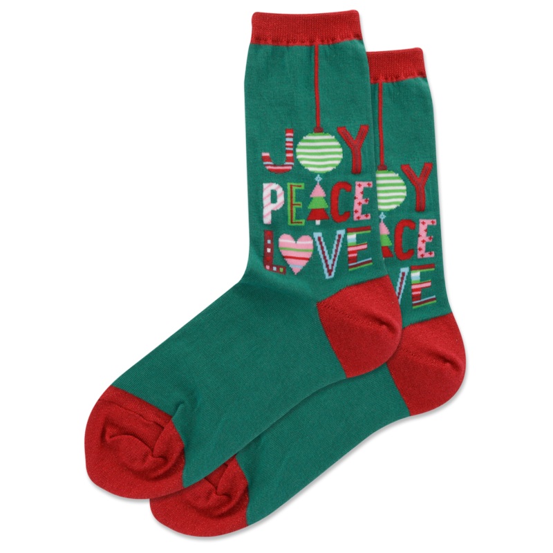 WOMEN'S WOMEN'S JOY PEACE LOVE CREW SOCKS