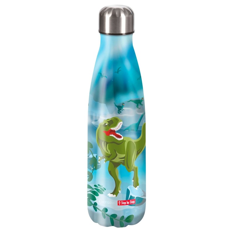 Step by Step Isolierte Edelstahl - Trinkflasche 500ml (Wild T-Rex Taro)
