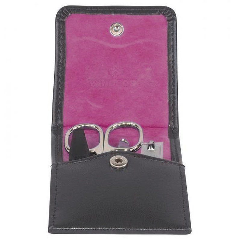 Windrose Merino Moda - Manikre Set 11 cm (schwarz, innen pink)