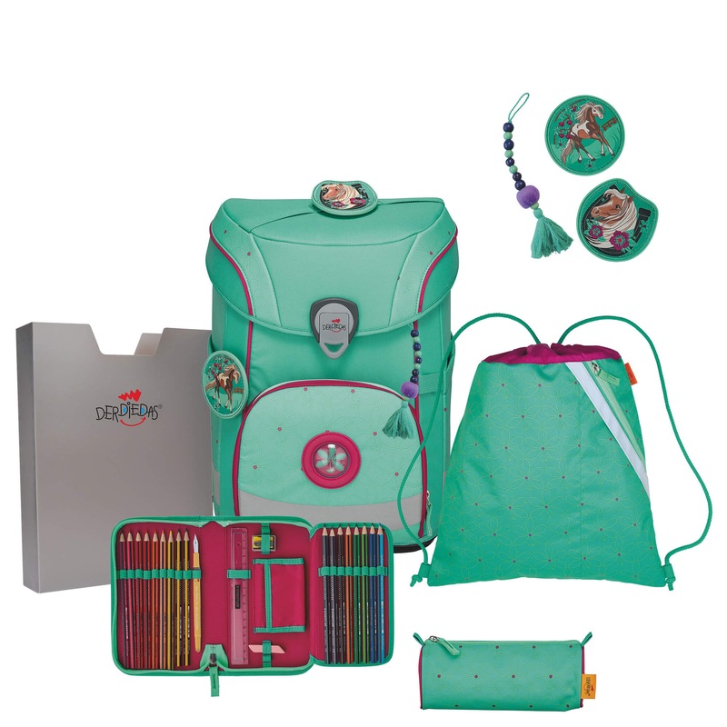 DerDieDas ErgoFlex Easy - Schulranzen Set 5tlg. 950 g (Peppermint Pony)