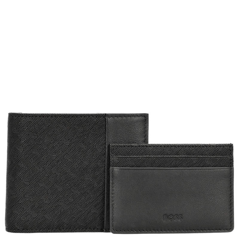 BOSS GB Geschenkset - Geldbrse 4cc und Kreditkartenetui (dark grey)
