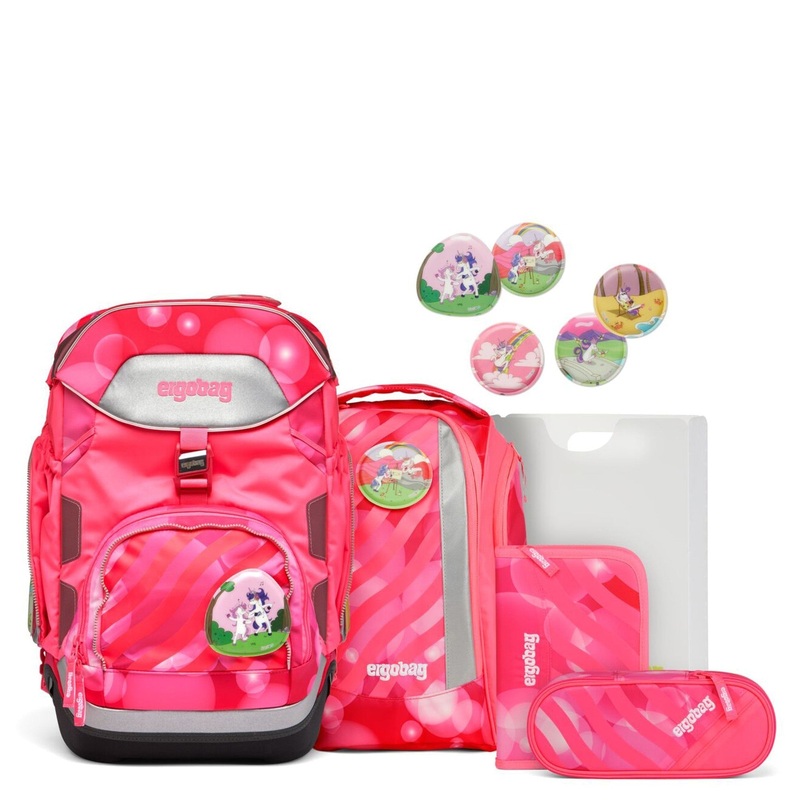 Ergobag Pack "Neo" - Schulrucksack Set 6tlg. (KuntBuntes Einhorn)