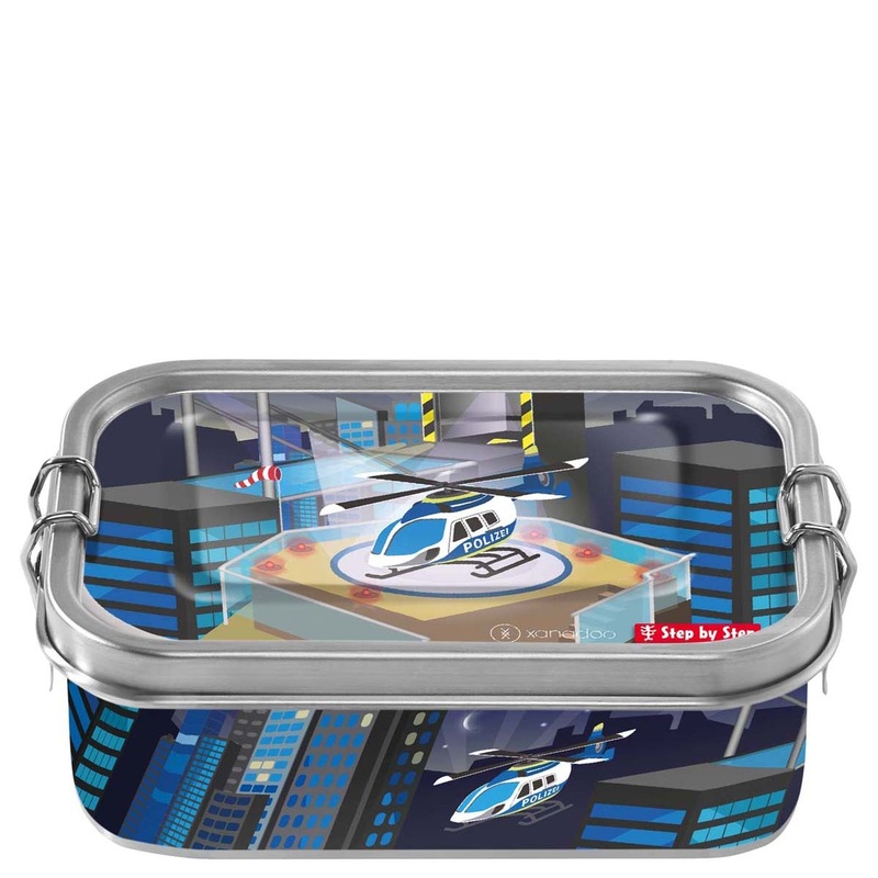 Step by Step Zubehr Edelstahl - Lunchbox 17 cm (Helicopter Sam)