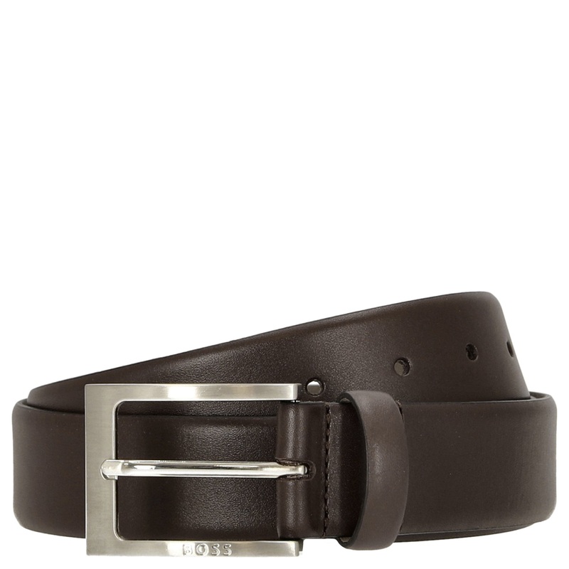 BOSS Barnabie - Ledergrtel mit Dornschliee 3.5 cm (dark brown, 90)
