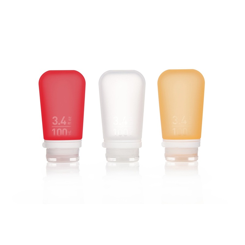 GoToob 3 pack Large - clear/red/orange