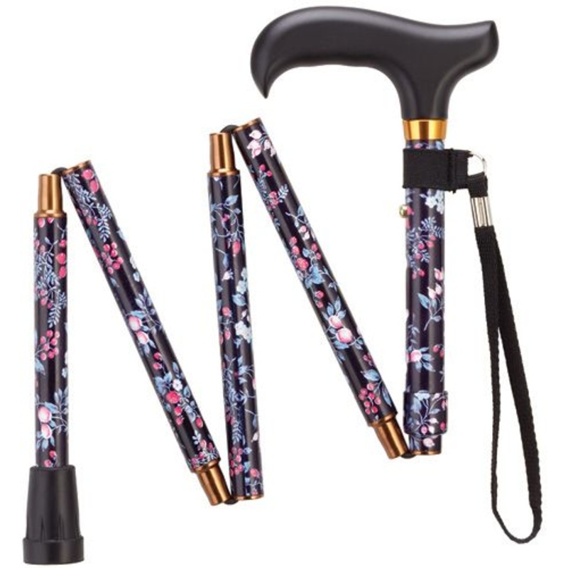 Ladies Mini-Folding Adjustable Cane - Blackberry