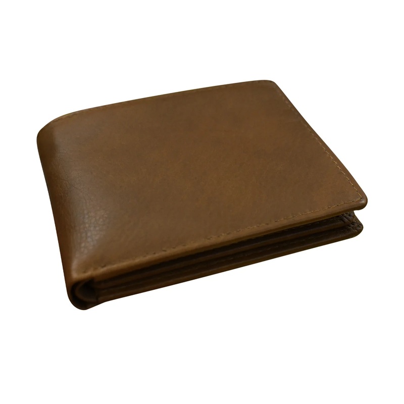 Leather Bifold Wallet with Flip ID-toffee
