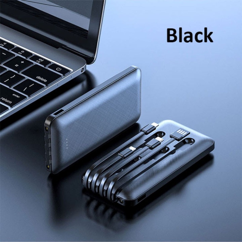 Portable Charger 10,000mAh with 3-in-1 Cable