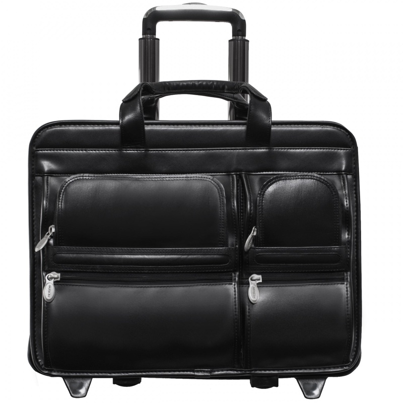McKlein USA Clinton 17" Leather Wheeled Laptop Briefcase