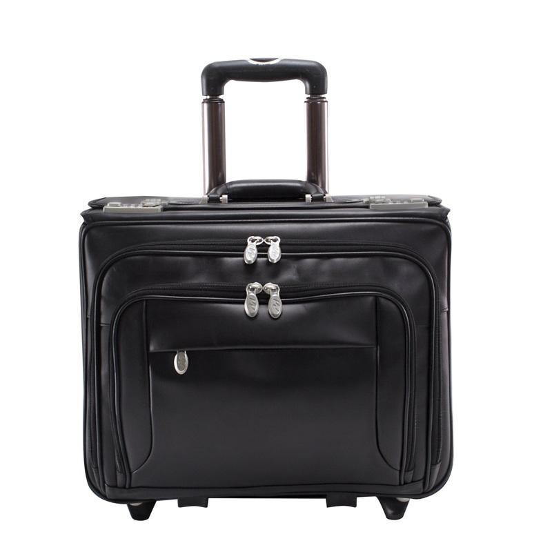 McKlein USA Sheridan 15.4" Leather Wheeled Catalog Briefcase