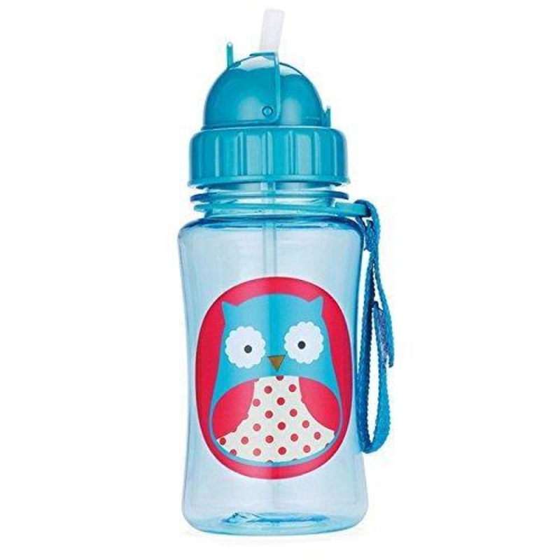 Skip Hop Zoo Straw Bottle, Owl, 12 Ounce