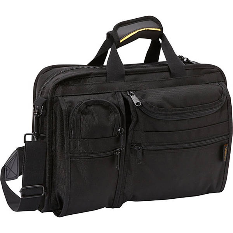 A.SAKS Ballistic Nylon Organizer Brief 8 Pocket w/Laptop Compartment