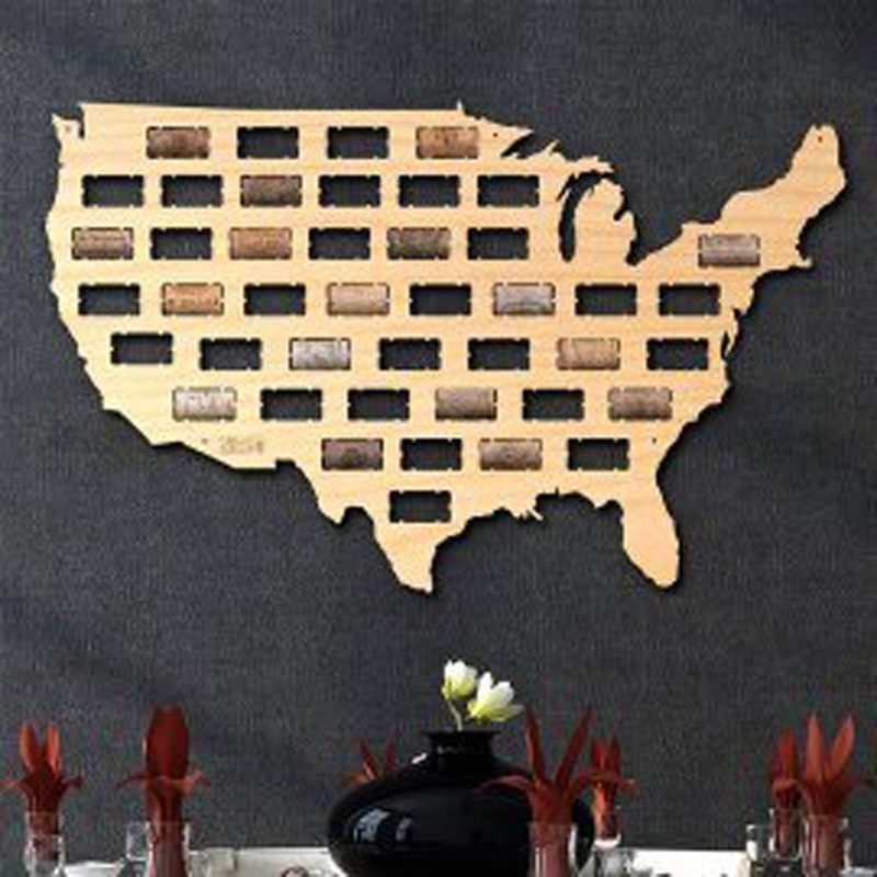 Happy Hour USA Map Wine Cork Trap