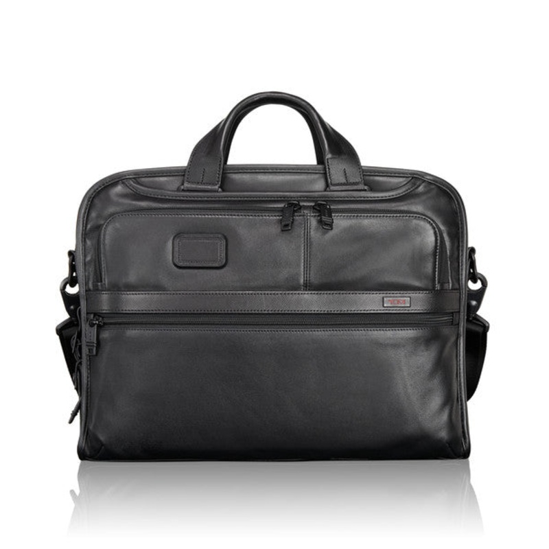TUMI Alpha Leather Business Men's Organizer Portfolio Brief