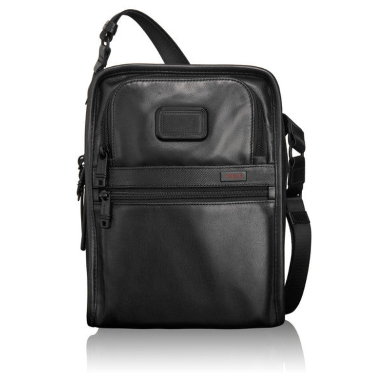 TUMI Alpha Leather Travel Men's Organizer Travel Tote