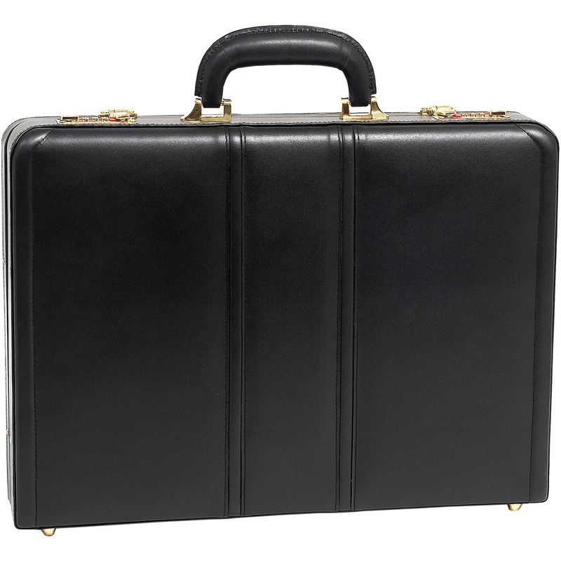 Mcklein V Series Coughlin Leather Expandable Attache Case