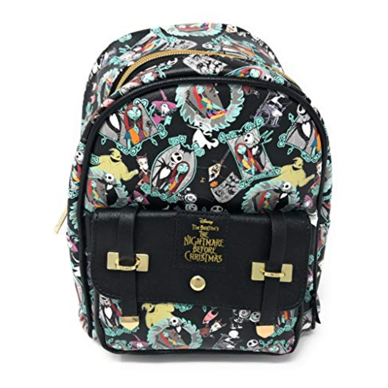 Nightmare Before Christmas 10" Faux Leather All Over Print Backpack - 16018