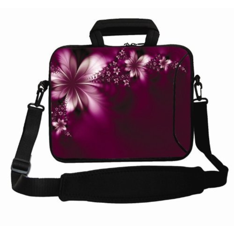 RICHEN 9.7" 10" 10.1" 10.2" inch Messenger Bag Carring Case Sleeve with Handle Accessory Pocket Fits 7 to 10-Inch Laptops/Notebook/ebooks/Kids Tablet/Pad (7-10.2 inch, Purple Flowers)