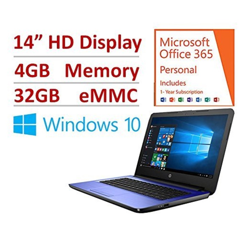 2018 Hp 14" Flagship Laptop Pc - Intel Dual Core Up To 2.48Ghz, 4Gb Ram, 32Gb Emmc, Free 1-Yr
