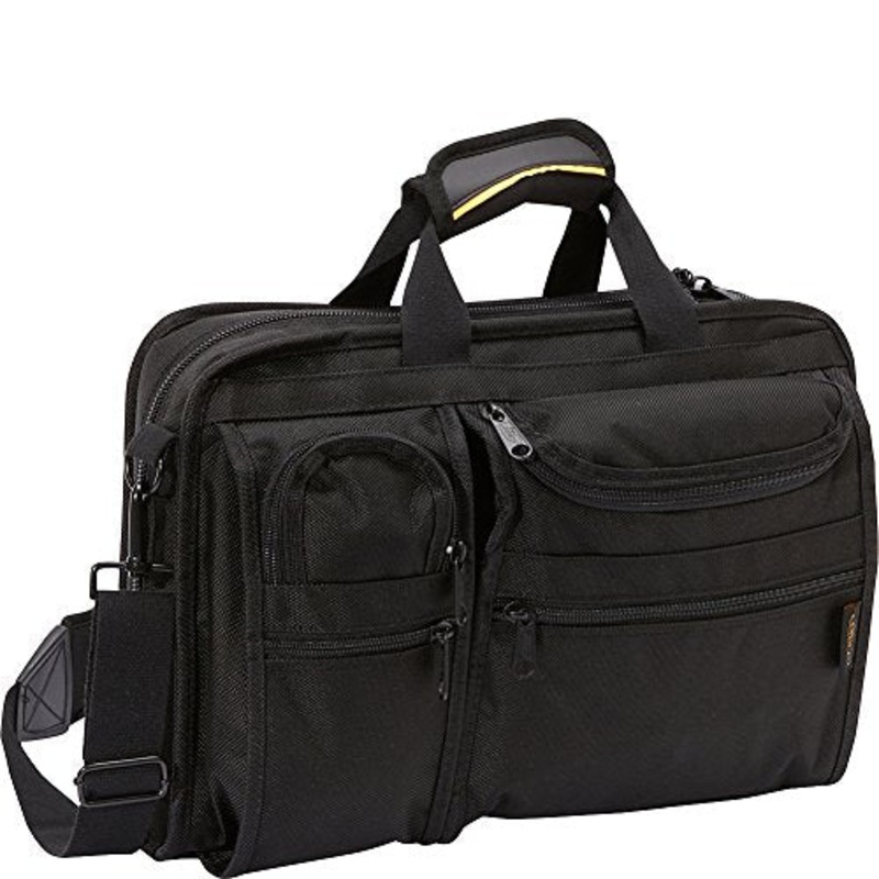 A. Saks Ballistic Nylon Organizer Briefcase (Black)