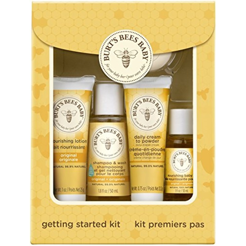 Burt'S Bees Baby Getting Started Gift Set, 5 Trial Size Baby Skin Care Products - Lotion, Shampoo &