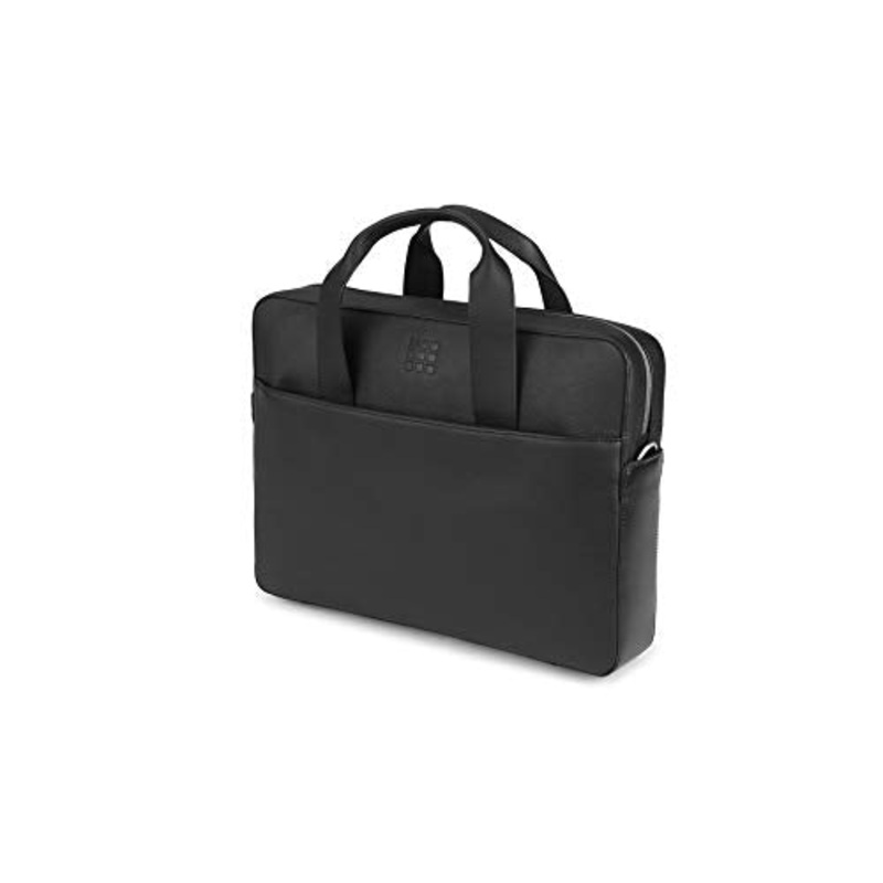Moleskine Classic Leather Slim Briefcase, Black -  For Work, School, Travel & Everyday Use, Space for Devices, Tablet, Laptop, & Chargers, Notebook Planner or Organizer, Secure Zipper