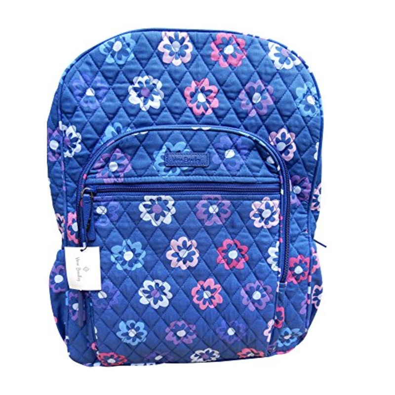 Vera Bradley Campus Backpack,Ellie Flowers with Purple Interiors,One Size