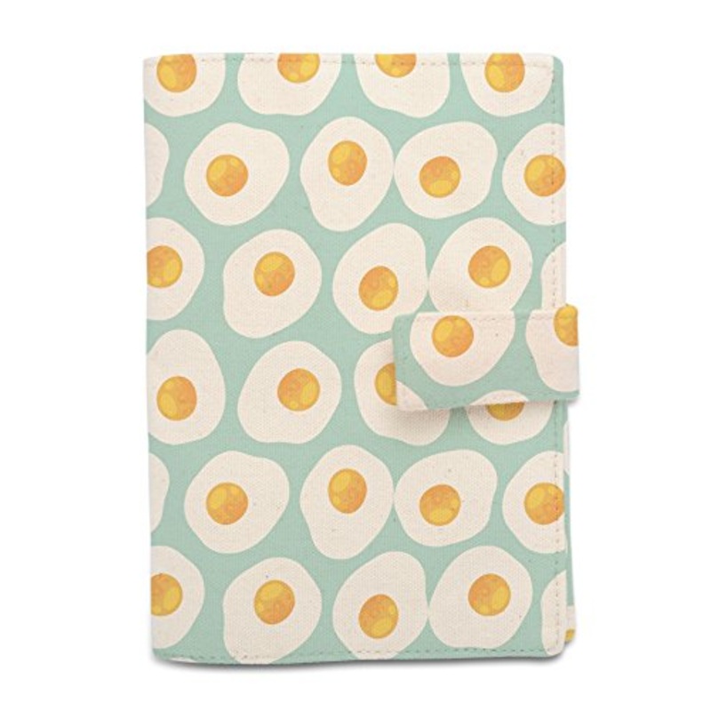 Fried Eggs Pattern Beige Print Canvas Vintage Passport Holder Cover Case Was_11