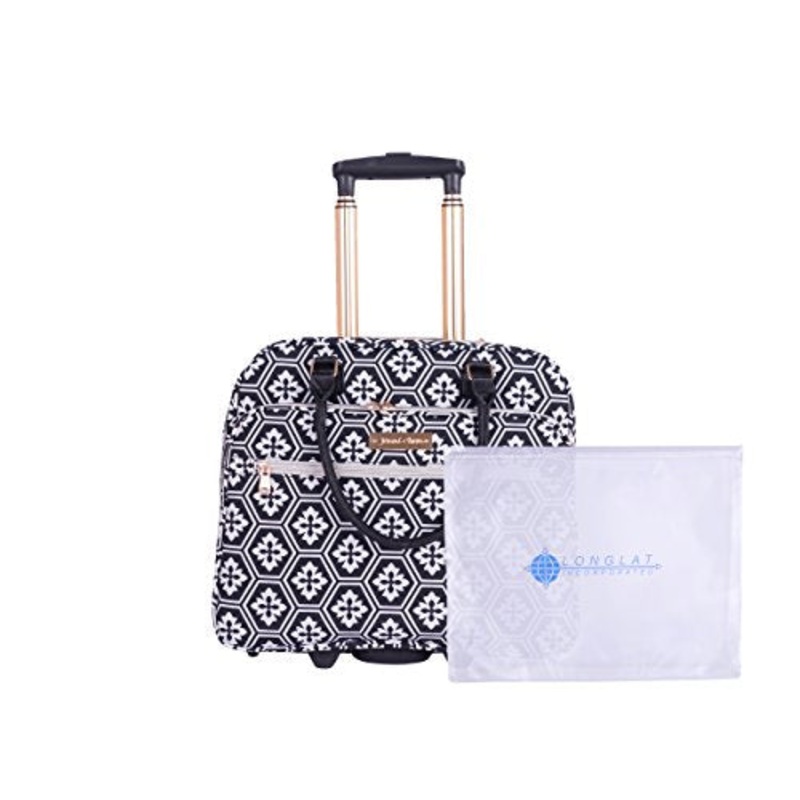 Jenni Chan Adra 2-Piece Set Business 311 Bag Travel Tote, Black/White, One Size