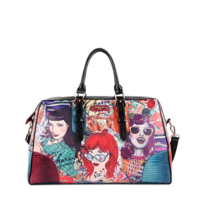 Nicole Lee Shelby Retro Print Overnighter, Punky, One Size
