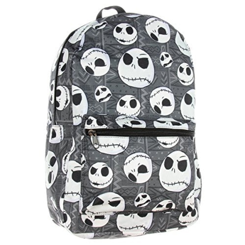 Nightmare Before Christmas Jack Skellington Head Print School Laptop Backpack Book Bag