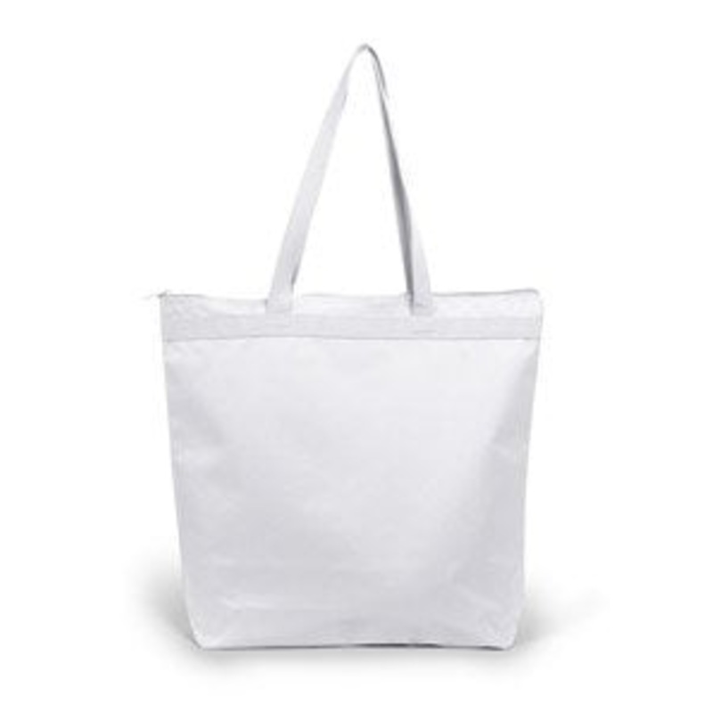 Ultraclub Zippered Tote Bag 8802 White