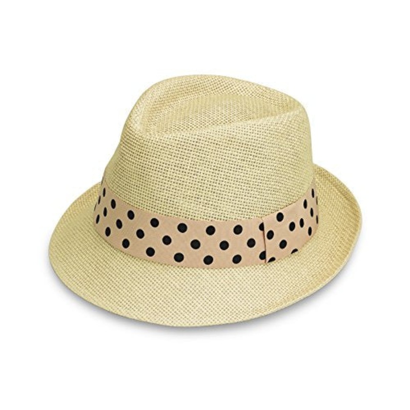 Wallaroo Women'S Gigi Sun Hat - Cotton Lining - Stylish Summer Hat, Natural With Polka-Dots
