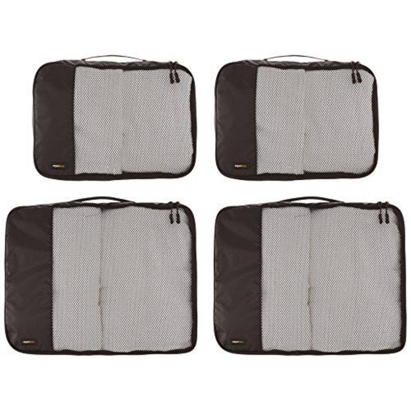 Amazonbasics 4-Piece Packing Cube Set - 2 Medium And 2 Large, Black