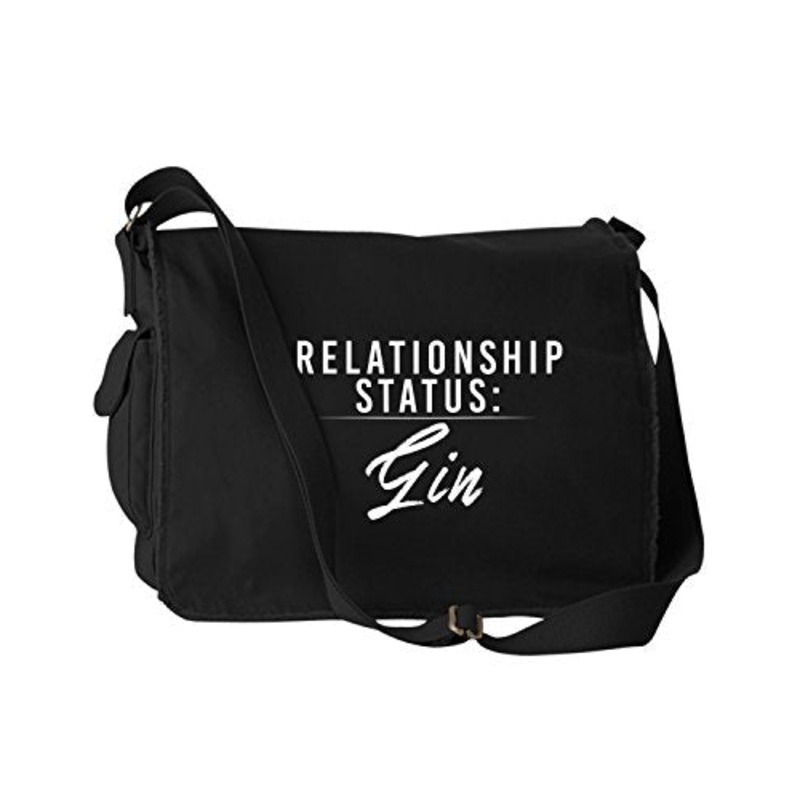 Funny Relationship Status:Gin Alcohol Black Canvas Messenger Bag