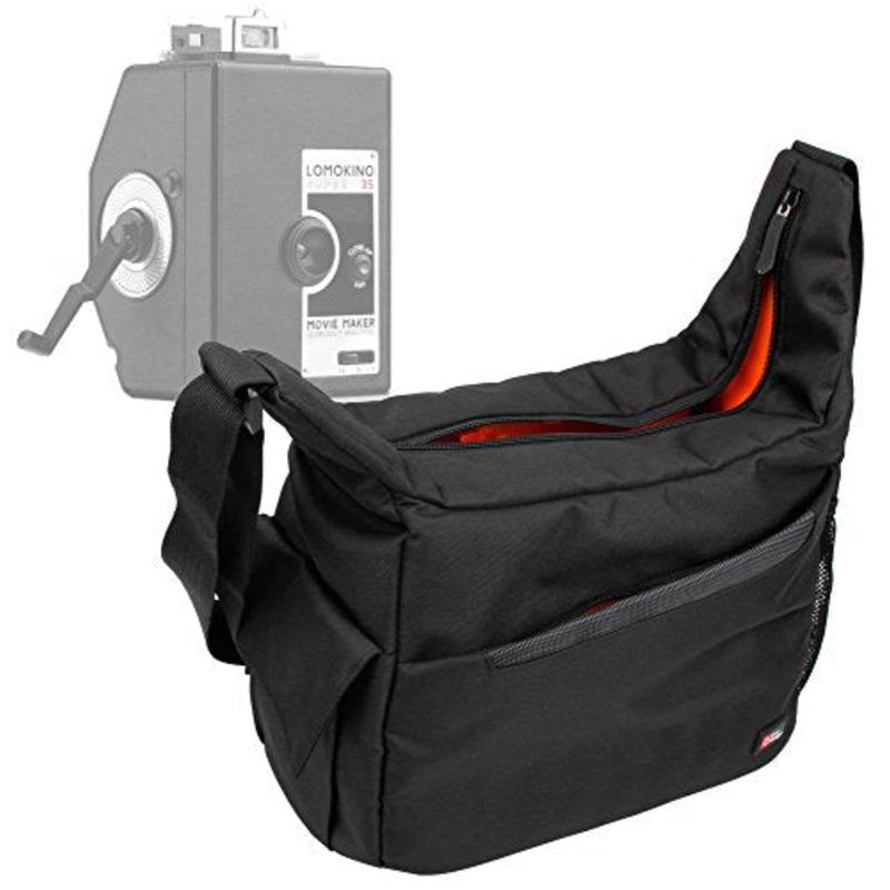 Duragadget Premium Quality Satchel-Style Messenger Bag In Black & Orange For The Lomography