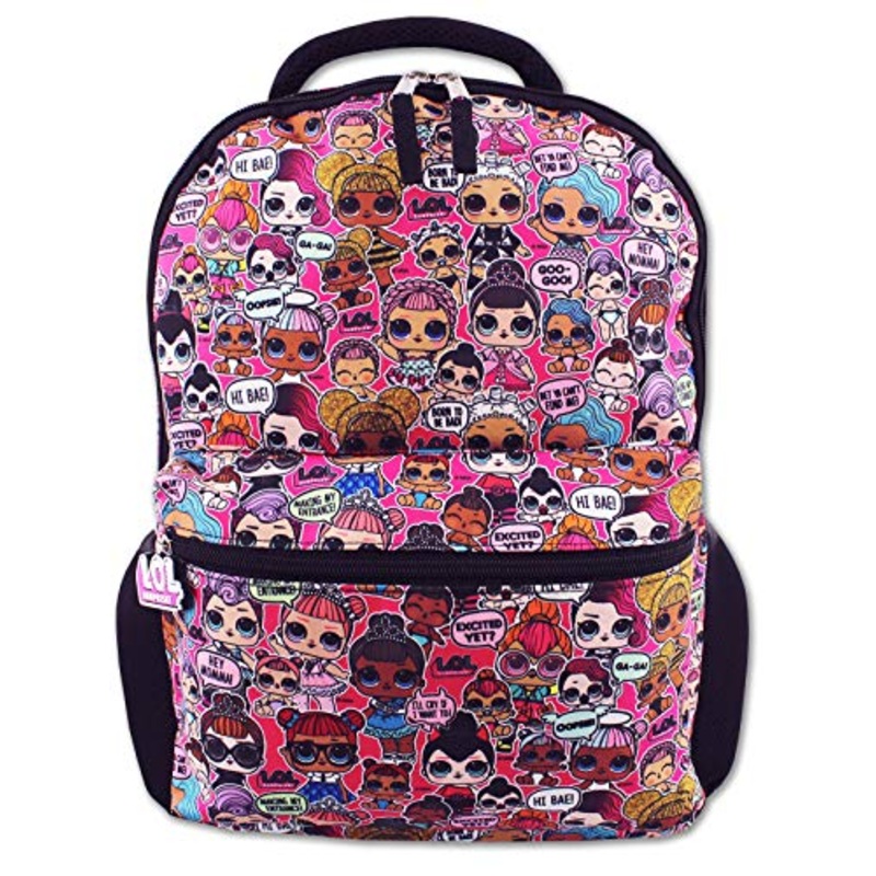 L.O.L. Surprise! Dolls Girls 16" School Backpack (One Size, Black/Pink)