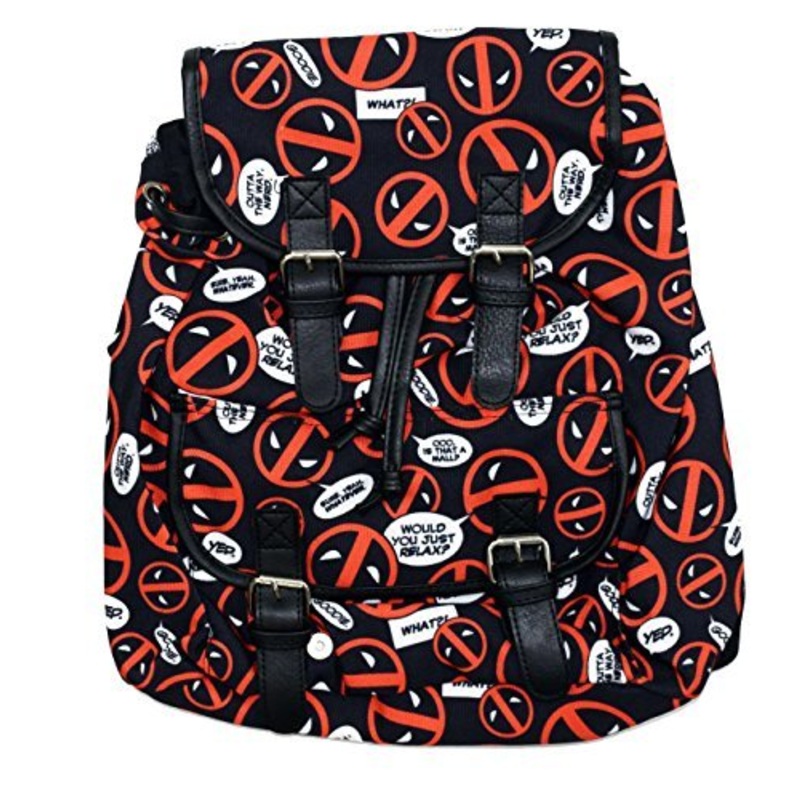Marvel Deadpool All Over Logo Knapsack Backpack