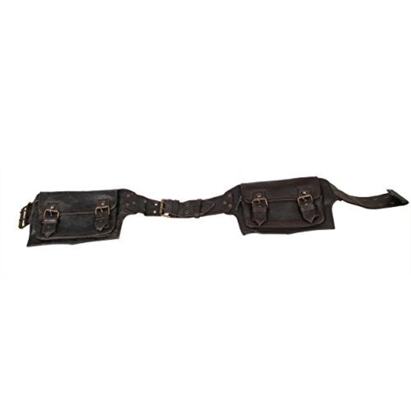 Mens Boys Vintage Leather Messenger Belt Sling School Belt Leather Pouch Messenger Belt Great