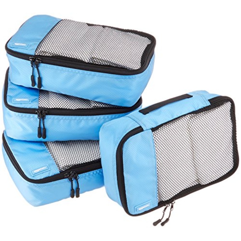 Amazonbasics Small  Packing Cubes - 4 Piece Set, Sky Blue
