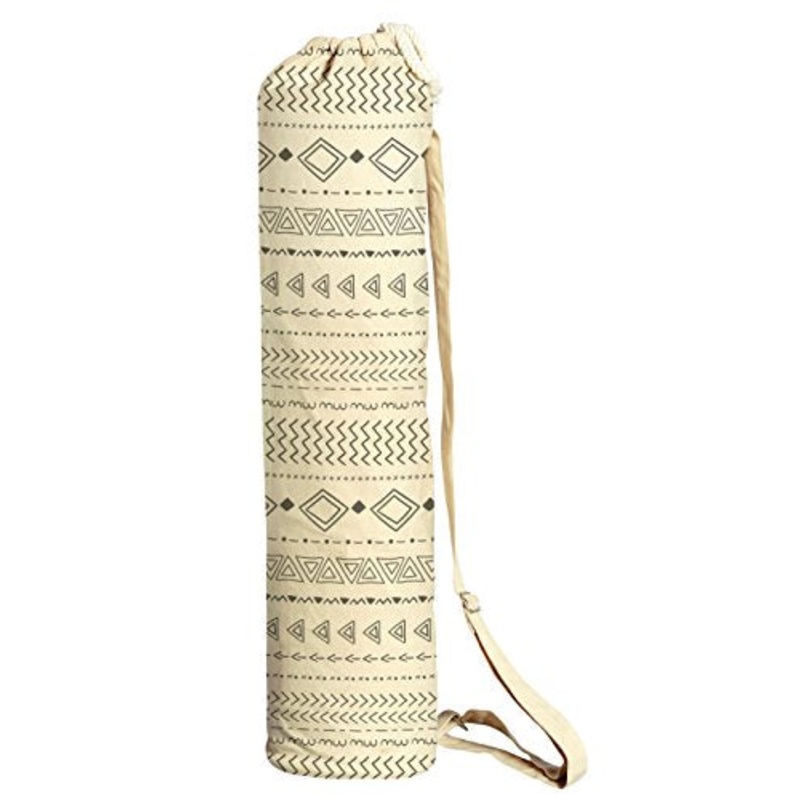 Black And White Tribal Printed Canvas Yoga Mat Bags Carriers Was_41
