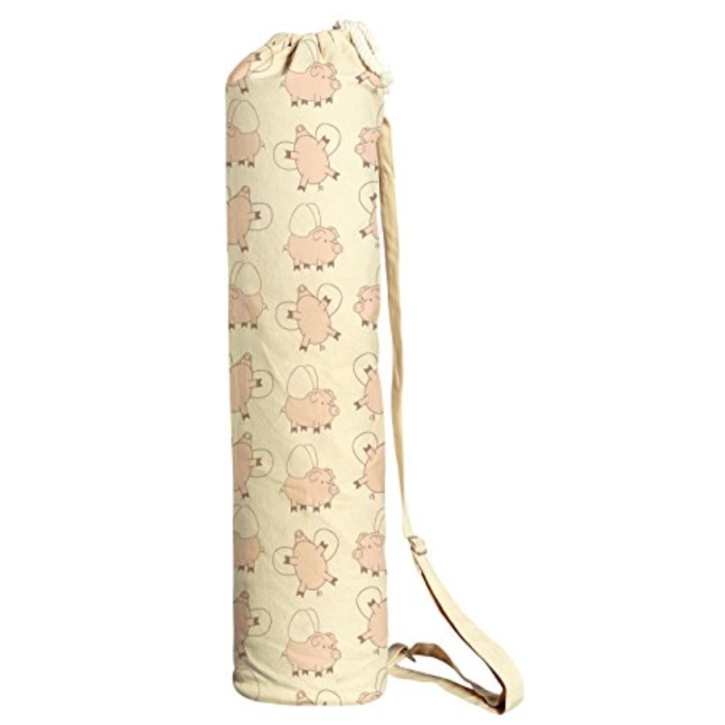 Flying Pig Printed Canvas Yoga Mat Bags Carriers Was_41