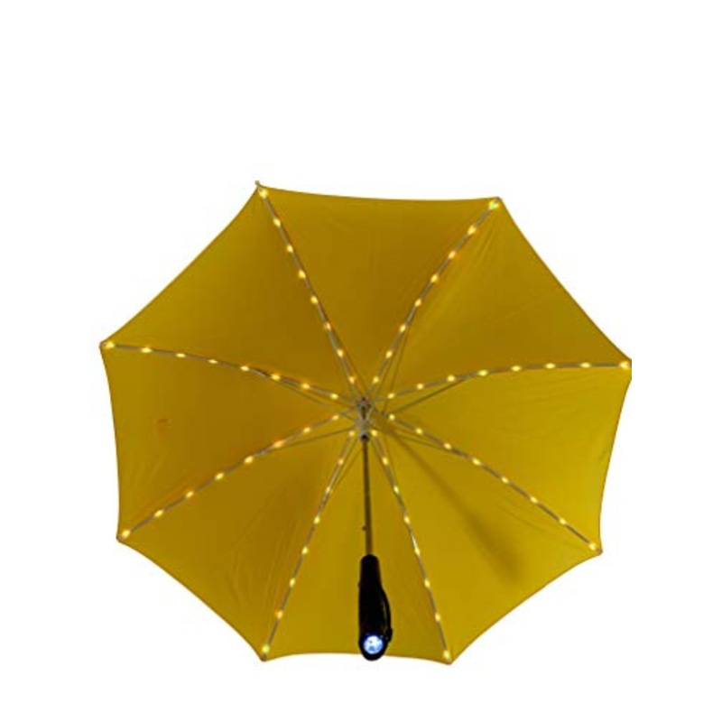 Rain Umbrella | LED UMBRELLA for Rain or Sun or Just for Fun | Quality Rain Umbrella for All Ages Boys/Girls/Adults |Great for Your Social Media Videos | Sun Wind Umbrella SJF Products (Yellow)