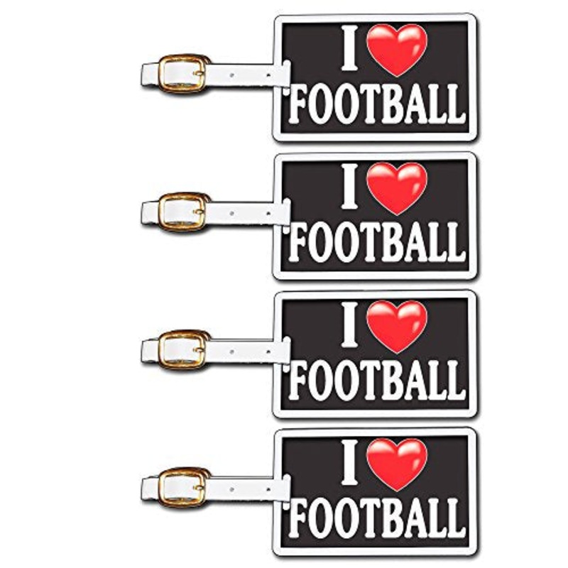 Tag Crazy I Heart Football Four Pack, Black/White/Red, One Size