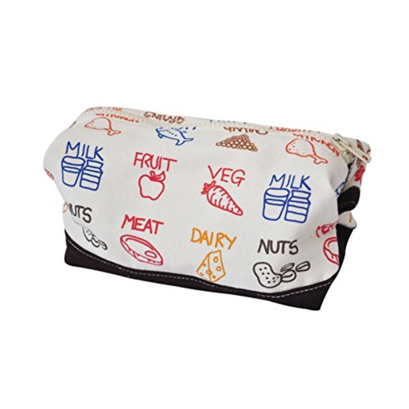 Vietsbay'S Women Food Doodleprint Canvas Toiletry Bag Makeup Cosmetic Pouch